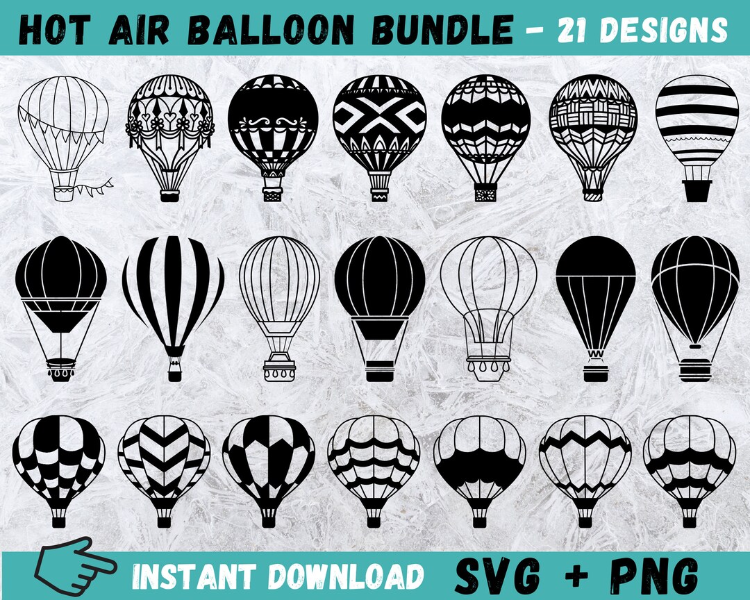 Hot Air Balloon SVG Air Balloon Cricut Air Balloon Clipart - Etsy