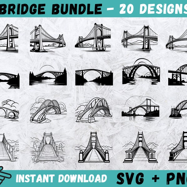 Bridge Svg, Bridge Cricut, Bridge Cut File, Bridge Svg Bundle, Bridge Silhouette, Instant Download, Bridge Clipart, Vector, Png