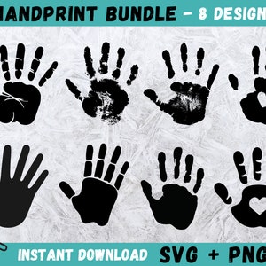 Handafdruk SVG, handgesneden bestand, handafdruk Cricut, handafdruk silhouet, commercieel gebruik Svg, Cricut Svg-bestand, Hand Print Svg, Instant Download