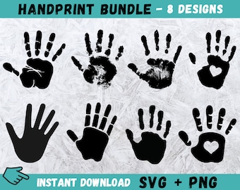 Handabdruck SVG, Hand geschnitten Datei, Handabdruck Cricut, Handabdruck Silhouette, kommerzielle Nutzung geschnitten