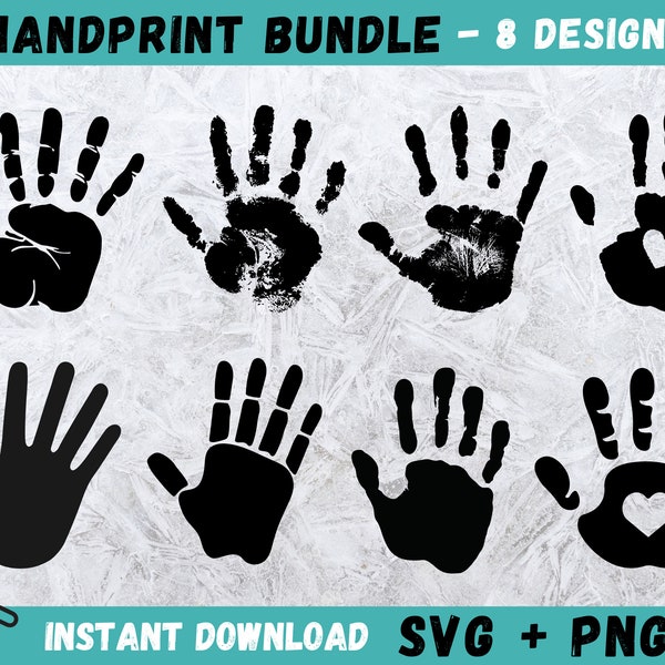 Handprint SVG, Hand Cut File, Handprint Cricut, Handprint Silhouette, Commercial Use Svg, Cricut Svg File, Hand Print Svg, Instant Download