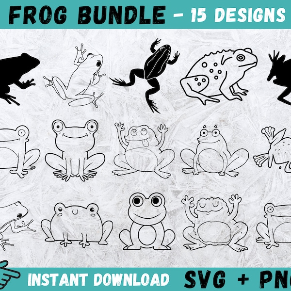 Frog SVG, Frog Clipart, Frog Cut Files, Frog Silhouette, Frog Vector, Frog Monogram Svg, Cute Frog Svg, Toad Svg, Funny Frog Svg, Png,Vector