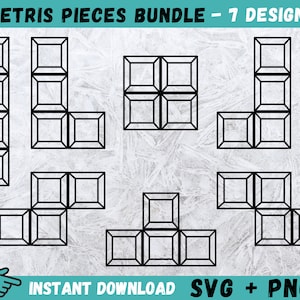Tetris Pieces SVG, Tetris Shape Svg, Tetris Silhouette, Commercial Use Svg, Cricut Svg File, Tetris Piece Svg, Instant Download, Vector, Png