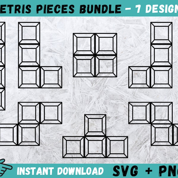 Tetris Pieces SVG, Tetris Shape Svg, Tetris Silhouette, Commercial Use Svg, Cricut Svg File, Tetris Piece Svg, Instant Download, Vector, Png