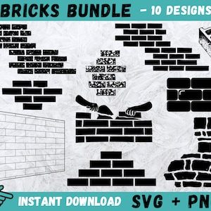 Bricks SVG, Brick Wall Svg, Bricks Pattern Svg, Cricut Svg File, Brick Cut File, Bricks Vector, Brick Wall Template, Svg Pattern, Bricks Png
