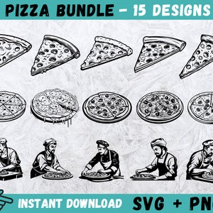 Pizza SVG, Food Clipart, Pizza Cut Files, Pizza Silhouette, Pepperoni Svg, Italian Food Svg, Pizza Chef Vector, Pizza Slice Cricut, Png