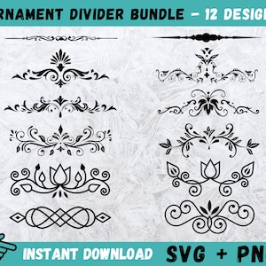 装飾用仕切り SVG、装飾用仕切り SVG、テキスト用仕切り SVG、Cricut 用仕切り、Cricut 用ファイル、簡単カット、即時ダウンロード、SVG、Png