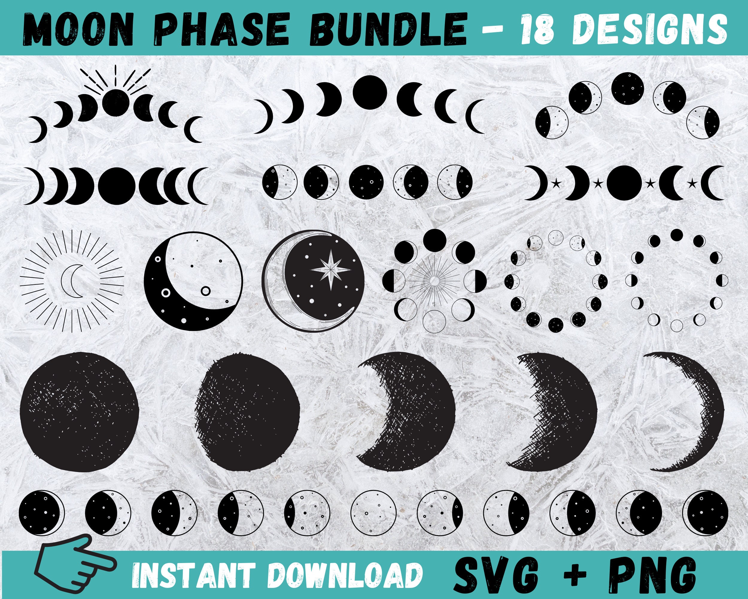 50 Moon SVG, Moon Silhouette, Moon Vector, Moon Cricut, Moon Vector, Moon  Clipart, Moon Png, Crescent Moon Svg, Moon Phase Svg, Moon Bundle