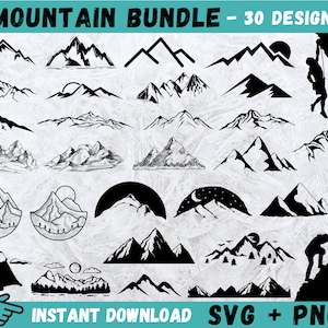 Mountain Svg, Mountain Svg Bundle, Mountain Wall Art, Nature Svg, Outdoors Svg, Mountains svg, Svg Files for Cricut, Mountain Cricut, Vector