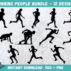 Runner SVG, Runner Clipart Svg, Running People, Runner cut files, Exercise Run Svg, Running women Svg, Running man Svg, Marathon Run Svg