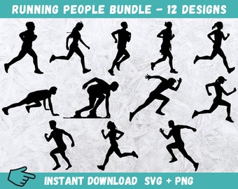 Runner SVG, Runner Clipart Svg, Running People, Runner cut files, Exercise Run Svg, Running women Svg, Running man Svg, Marathon Run Svg