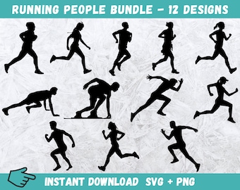 Runner SVG, Runner Clipart Svg, Running People, Runner cut files, Exercise Run Svg, Running women Svg, Running man Svg, Marathon Run Svg