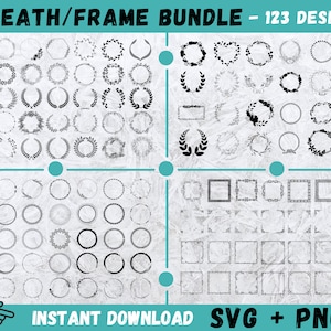 Blumenrahmen SVG, Blumenkranz svg, Kranz SVG, Kranz Cricut, Blumenkranz svg, quadratischer Rahmen svg, Rahmen svg Bundle, Rahmen svg, Hochzeitsrahmen