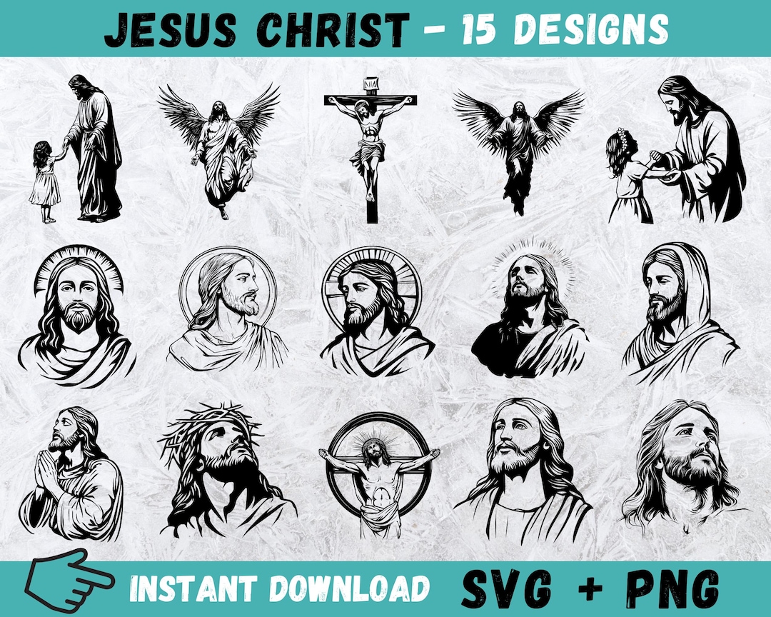 Jesus Christ SVG, Jesus Clipart, Catholic Cut Files, Jesus Silhouette ...