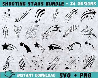 Shooting Stars SVG, Star Svg, Stars Svg, Star Cut Files, Shooting Star Cricut, Star Clipart, Stars Svg, Shooting Star Vector, Star Silhouette