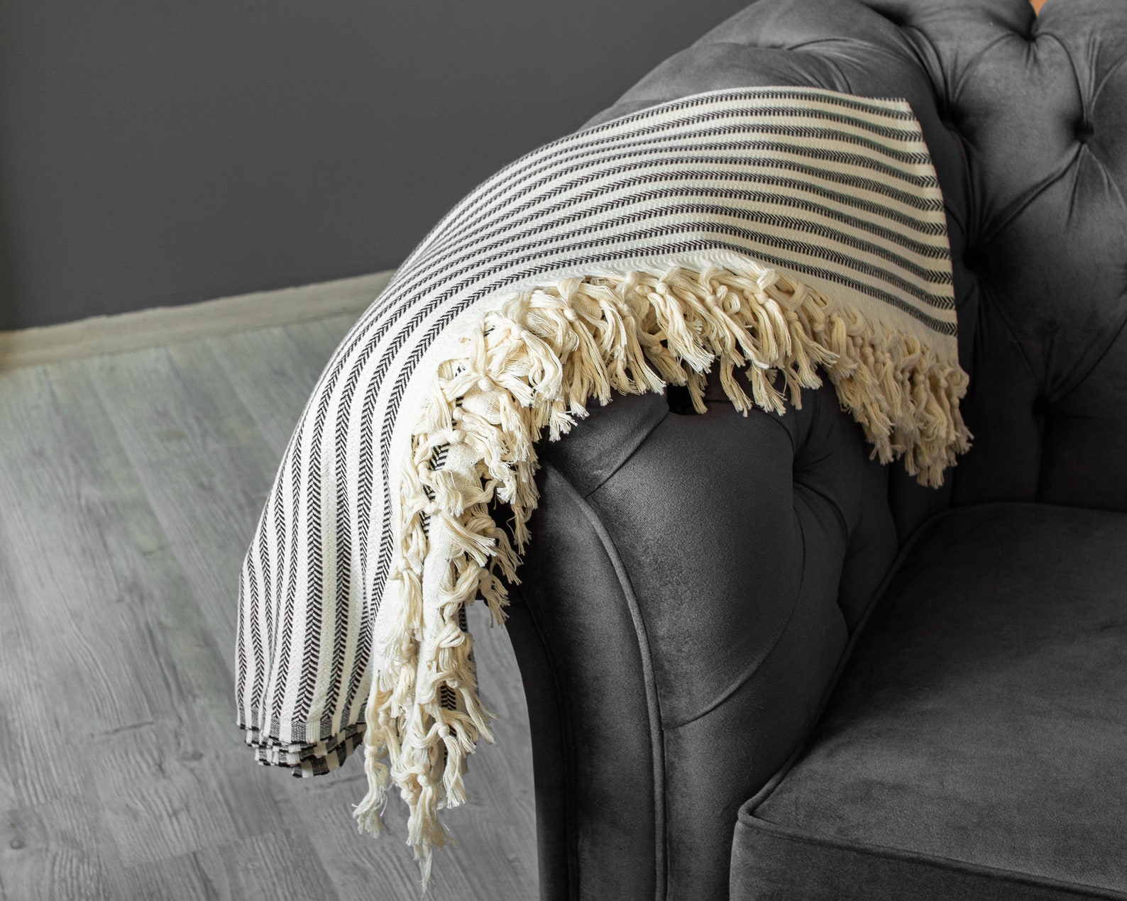 Black Cream Cotton Blanket Throw Blanket Boho Bed Cover Etsy UK