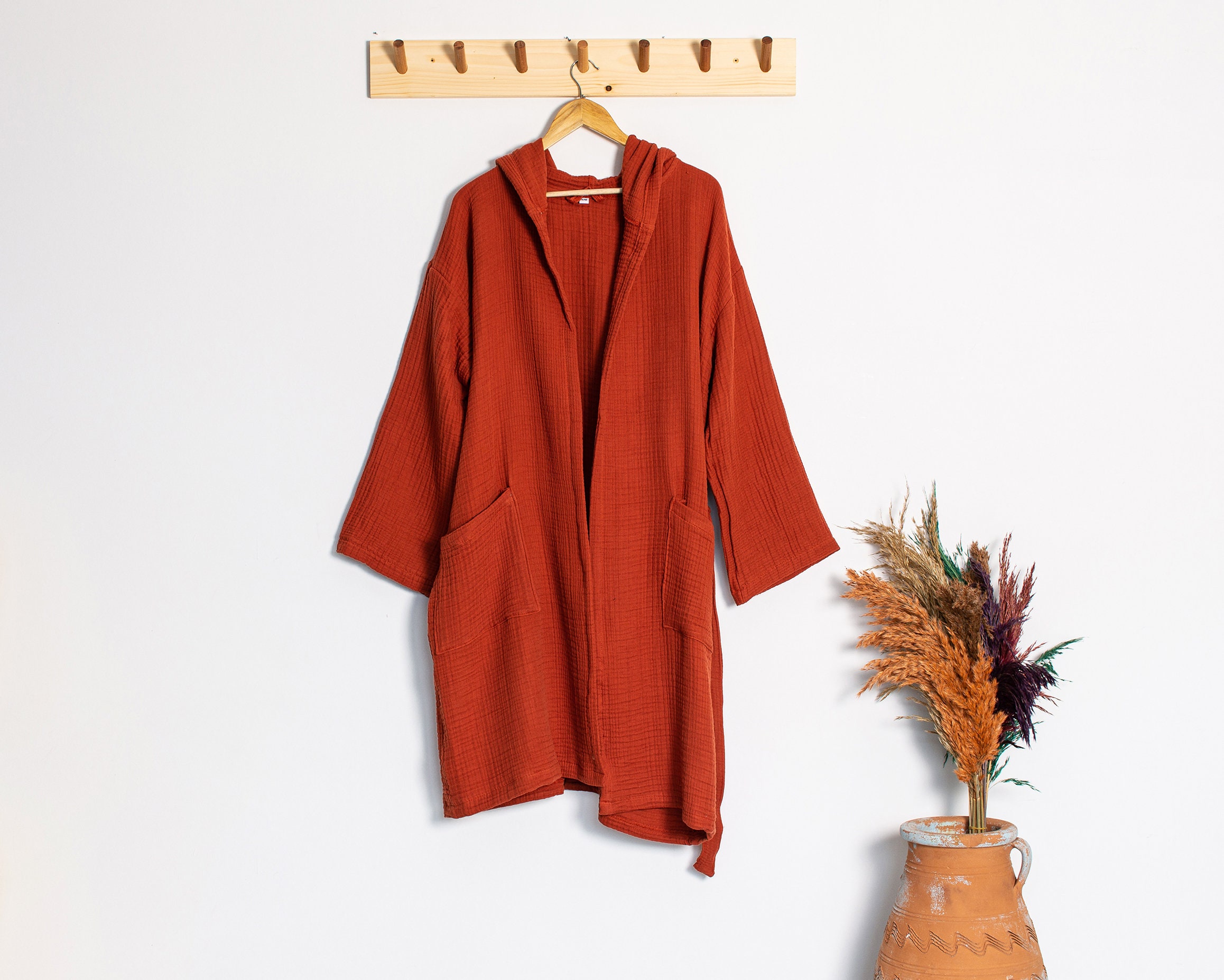 Muslin Cotton Kimono Robe 4 Layers Soft Robe Women Men Etsy UK