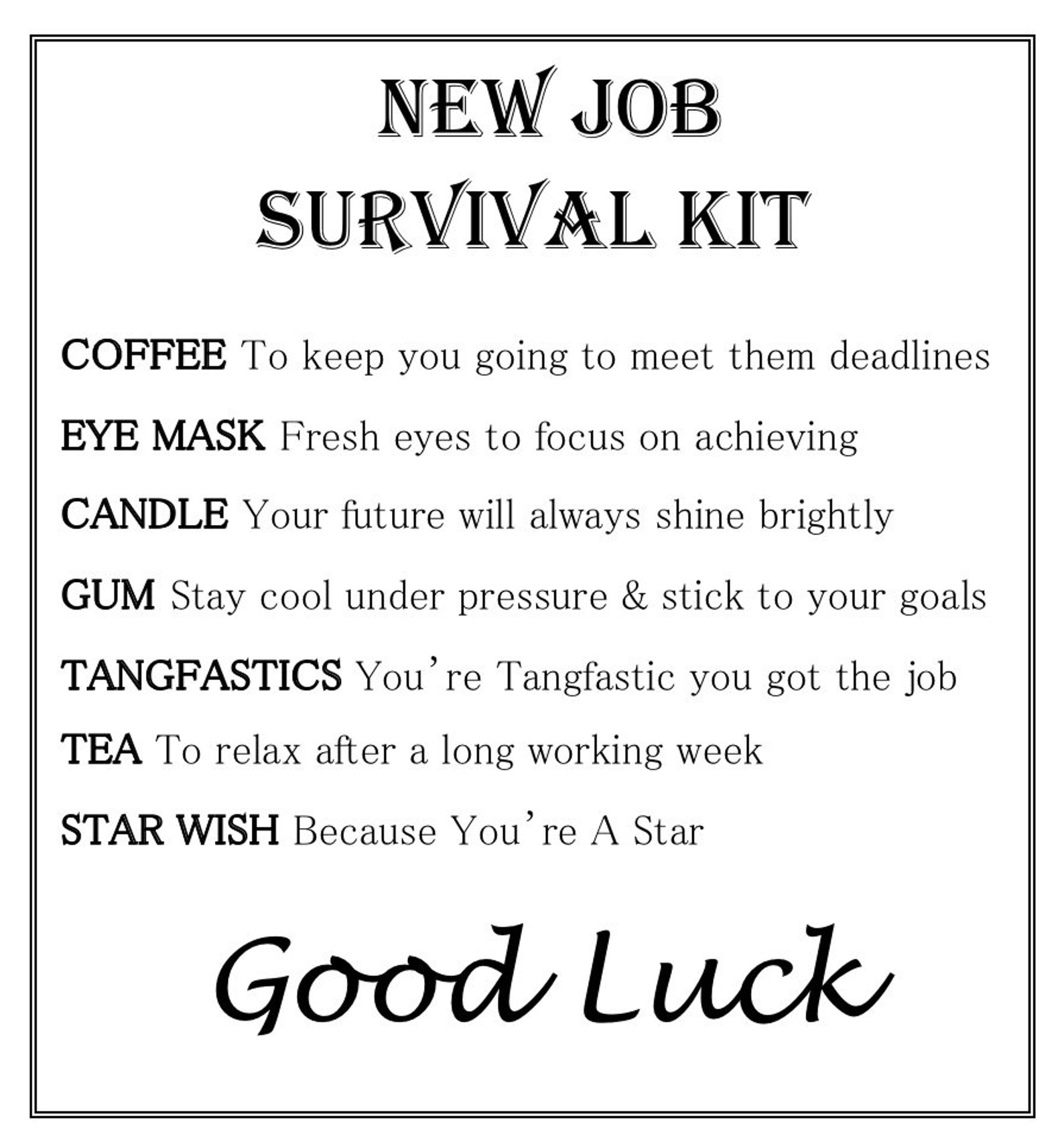 Neuer Job viel Glück Herzlichen Glückwunsch Etsy