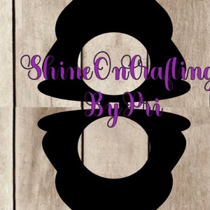May include: Black bunny silhouette with cut-out circles, possibly for crafting or decoration. The image includes the text "Shine On Crafting By Pri" in purple script, set against a light wood grain background.