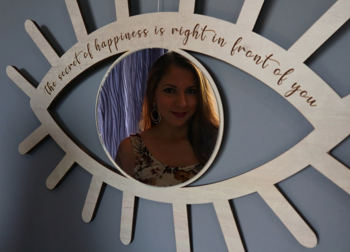 Personalized Eye Shaped Mirror Etsy