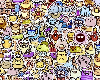 63 Kawaii Pokémon-klistermärken – Söta anime-tecknade laptopdekaler