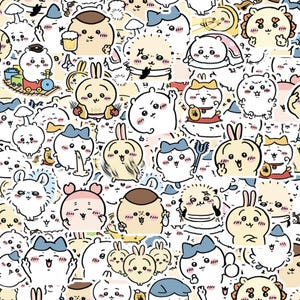 43 Chiikawa Stickers Cartoon Anime Cute Kawaii laptop bottle rabbit Bunny Deco Japan usagi bunnies decal coquette stationery vinyl