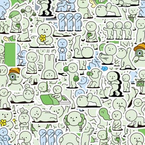 50 pc Smiski Cartoon Anime Cute Kawaii derpy  nerdy laptop bottle - Fast US Shipping Made in US