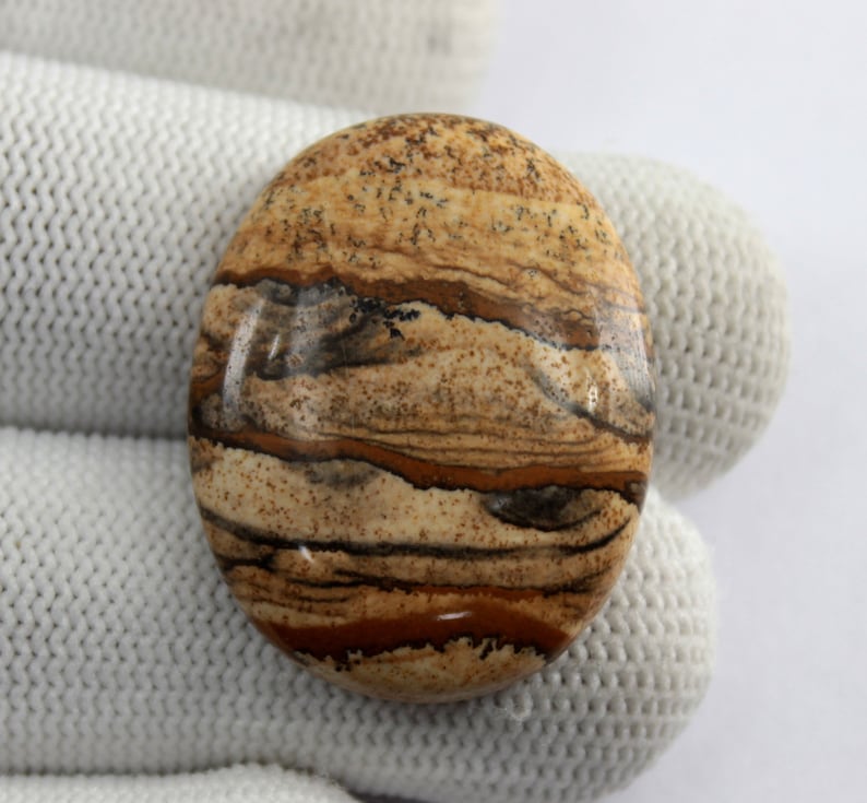 43.00 Carat Beautiful Picture Jasper Oval Shape Picture Jasper Loose Gemstone Jasper Gemstone For Making Wire Wrapped/&Jewelry Code#A351
