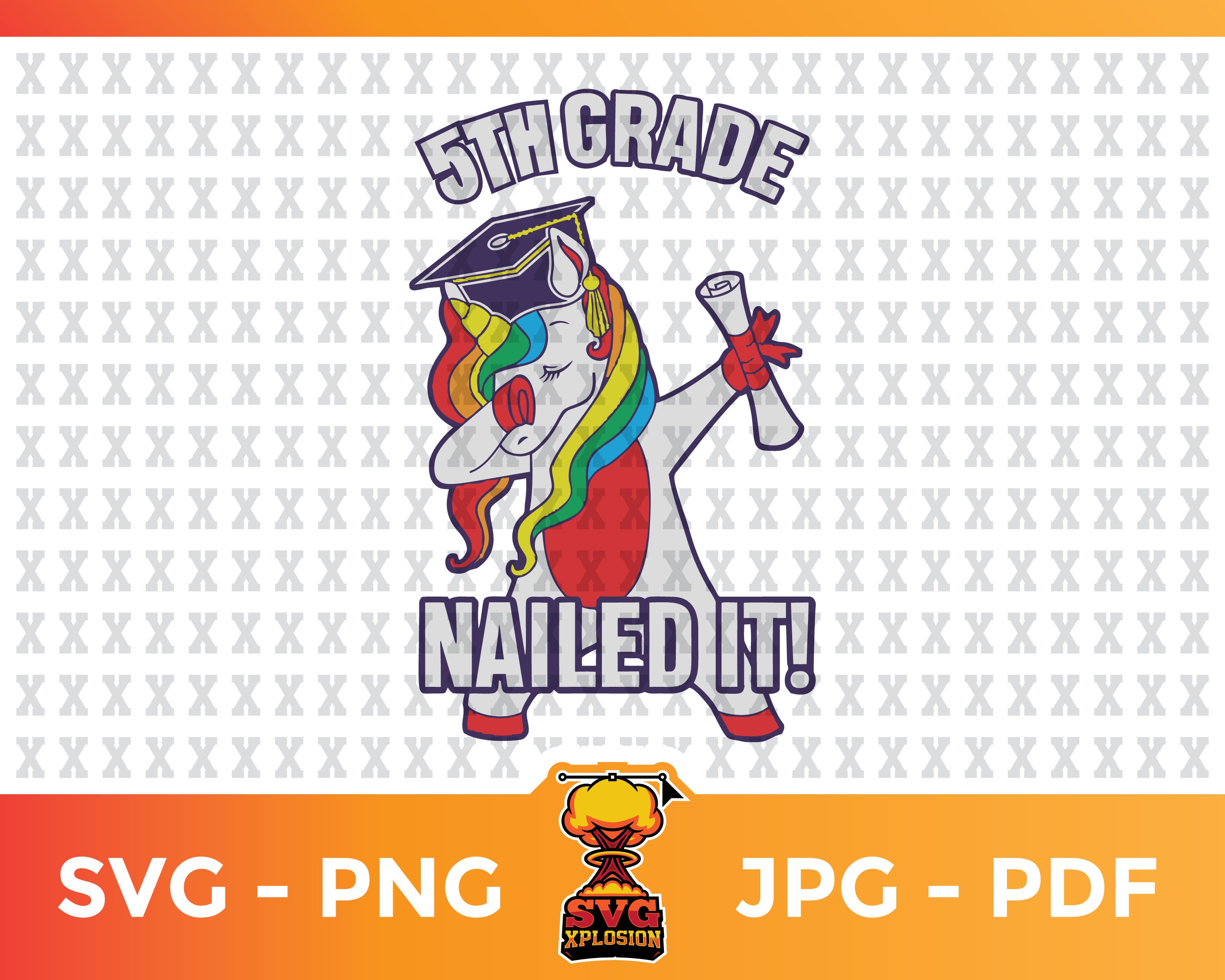Download SVG Nailed it 5th Grade Graduation Rainbow Unicorn The | Etsy