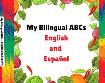 Libro de aprendizaje del abecedario en inglés y español para niños / Imprimible y bilingüe