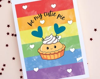 Cutie Pie Valentine's Day Card: Funny 5x7 Printable (Digital Download)