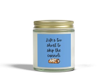 Cannoli Scented Candle: Coconut Apricot Wax - Home Fragrance