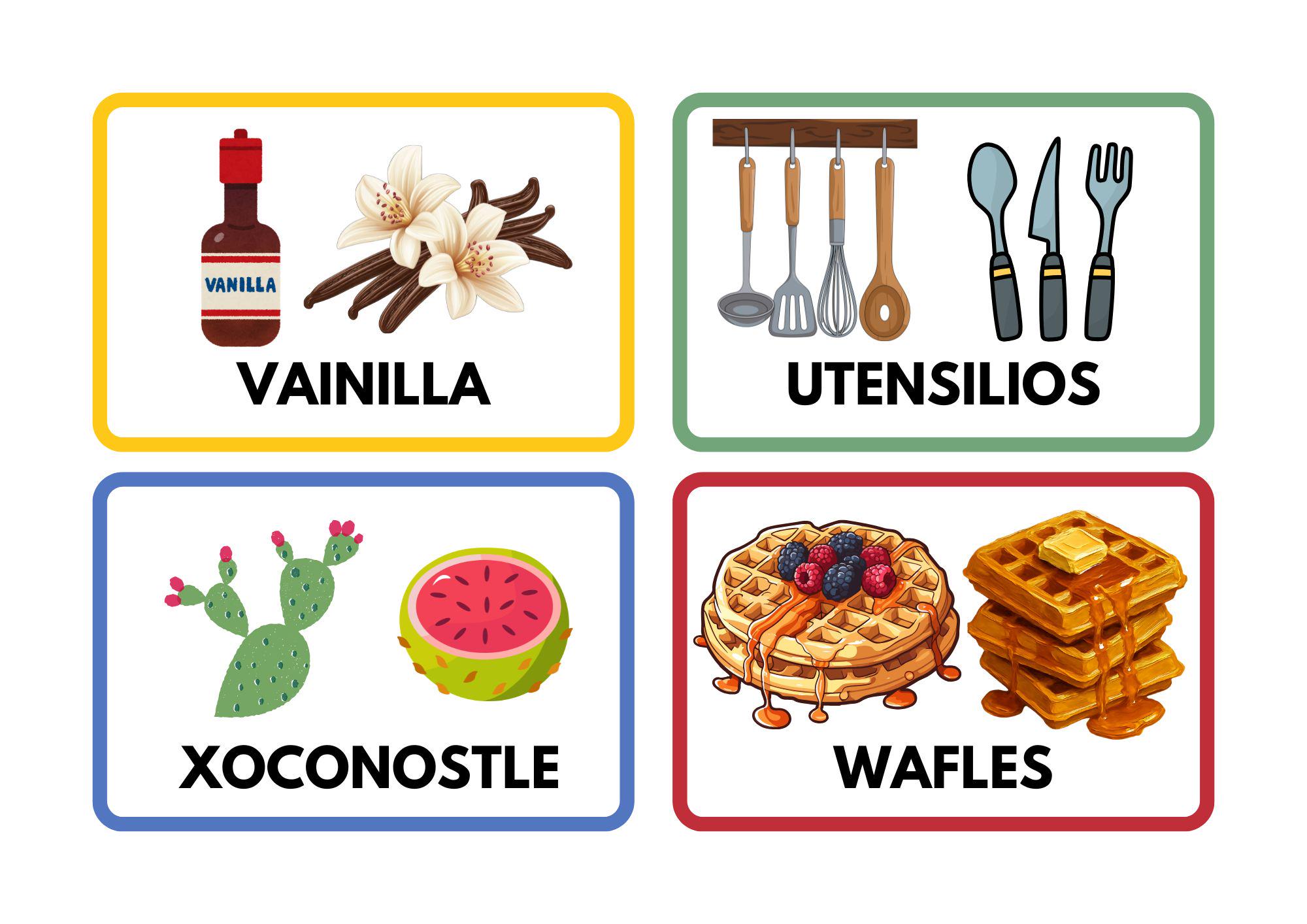 Bilingual Food Flashcards Printable | English Spanish Alphabet Cards ...