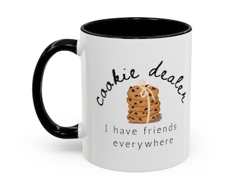 Cookie Dealer mug | Ceramic coffee mug with cookie stack design