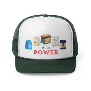 Chapeau Flour Power, Flour Power, Flour Power Retro, Flour Power Baker, Farine rétro, chapeau de farine, chapeau de camionneur de farine, chapeau de camionneur de farine