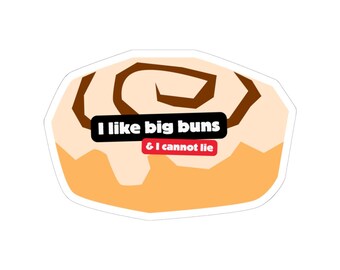 Cinnamon Bun Vinyl Sticker: Funny Foodie Pun Decal