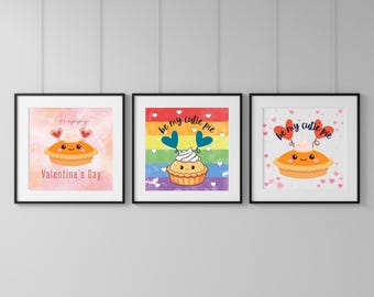Cutie Pie Valentine's Day Prints: Funny Greeting Cards (Digital Download)