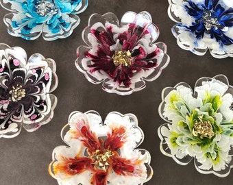 Blumen Schmuckschale Resin, Ringablage, handgefertigtes Schmuckschälchen, Geburtstagsgeschenk, Mitbringsel, Epoxidharzkunst