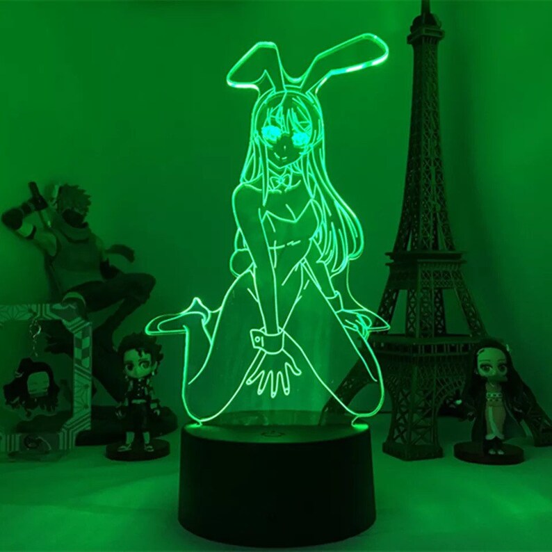 Anime 3D Lamp Bunny Girl Sakurajima Anime Desk Lamp Etsy