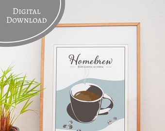 Coffee Dreams: Digital Download Poster for Coffee Lovers - Coffee Table, Coffee Art, Coffee Print