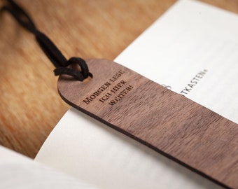 Personalized bookmark with laser engraving and name or text of your choice
