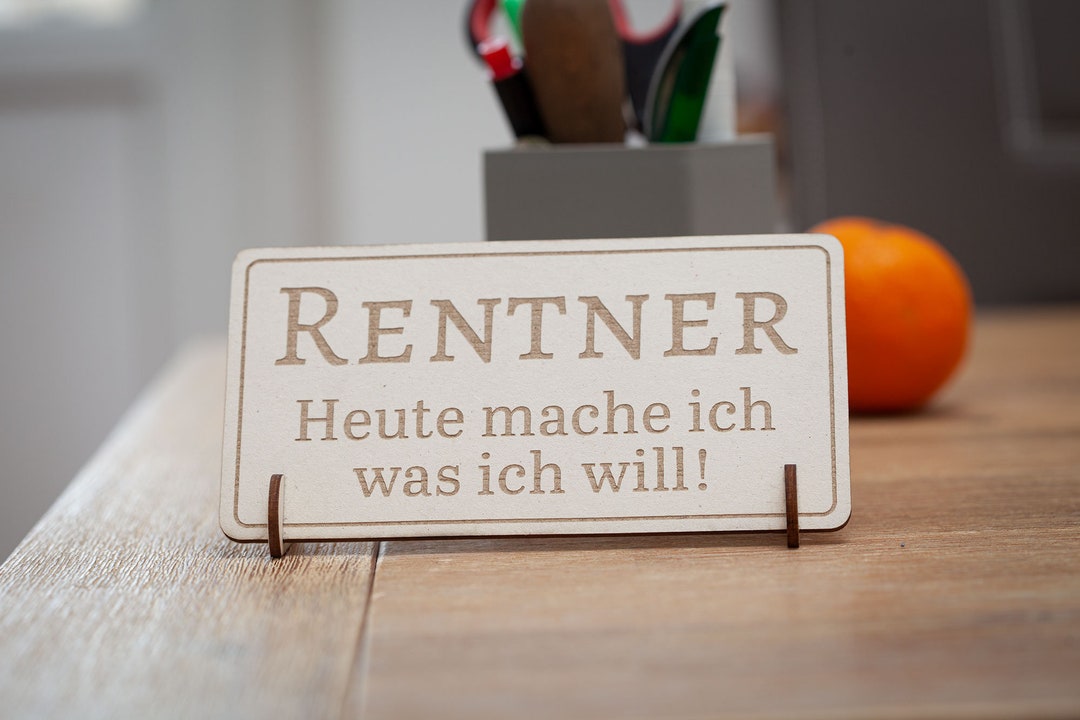 Rentner Schild für das Ruhestands-Office, das Abschiedsgeschenk für den Kollegen seinen/ihren 