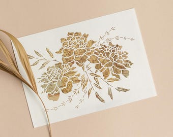 Vintage Map Marigold Flower Note Cards: Artisan Paper Art, Set of 10