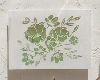 Forget-Me-Nots Giclee Art Print: Vintage Map Papercut Artwork