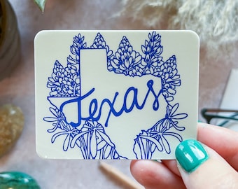 Texas Bluebonnets Vinyl Sticker: Waterproof Laptop Decal