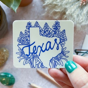 Texas Bluebonnets Vinyl Sticker: Waterproof Laptop Decal