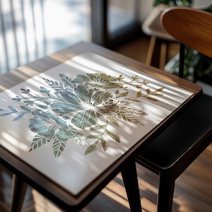 Impresión artística de flor cosmos con mapa vintage: decoración de pared giclée inspirada en viajes