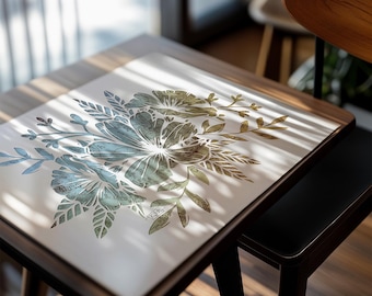 Vintage Map Cosmos Flower Art Print: Travel-Inspired Giclee Wall Decor