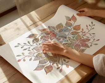 Lilies Flower Vintage Map Art Print: Travel-Inspired Giclee Decor