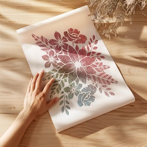 Impresión artística giclée con mapa de margaritas: decoración de pared con recortes de papel florales vintage